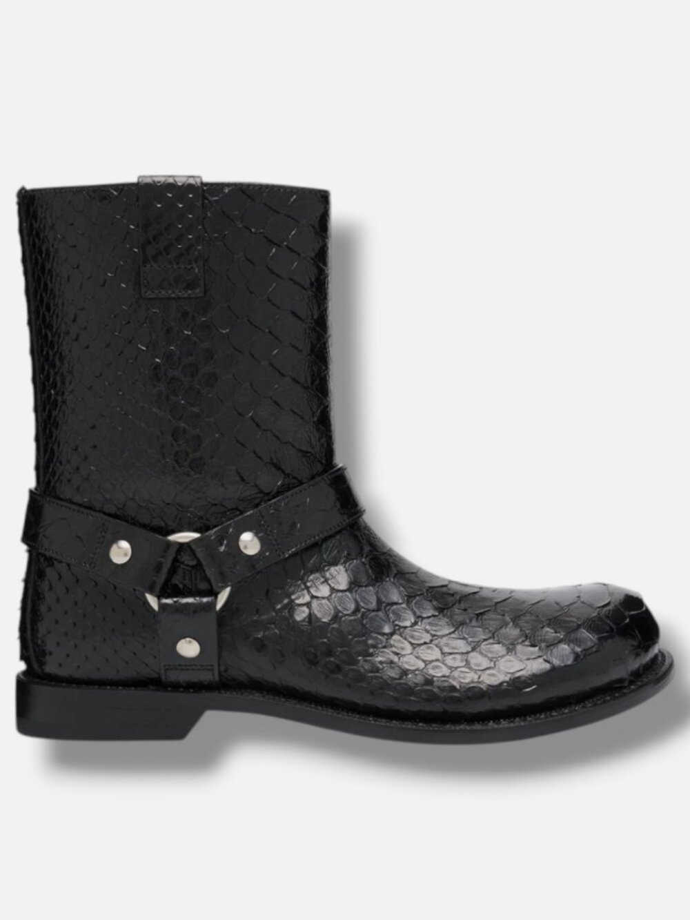 Loewe Women's Black Campo Python Harness Biker Booties Shoes Size EU:39 US:9